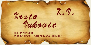 Krsto Vuković vizit kartica